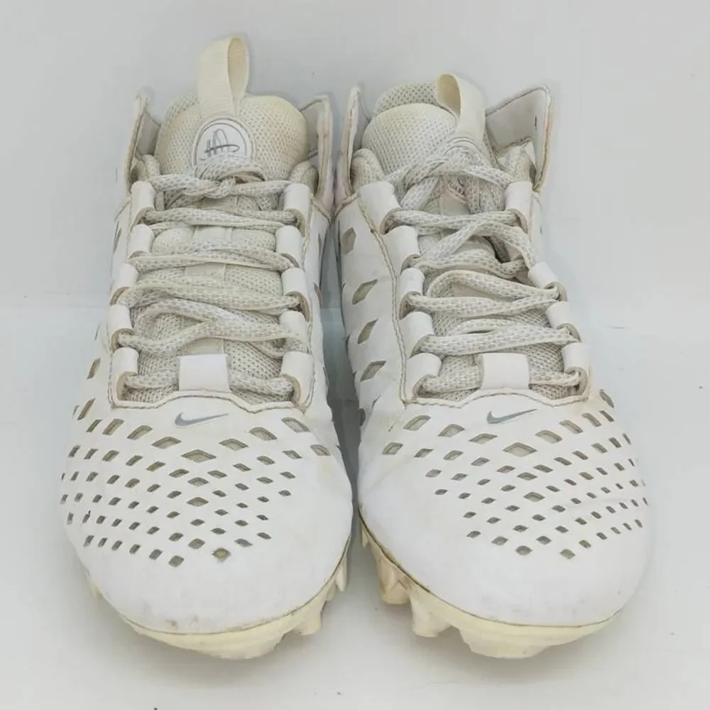 Nike Huarache Boy's Pre-owned White & Silver Baseball Cleats - sz. 4Y WOW!!